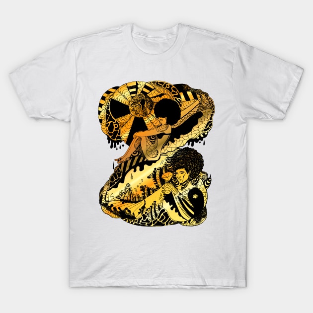 Afrocentric Escape Gold T-Shirt by kenallouis